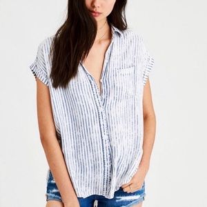 AE short sleeve boxy button down